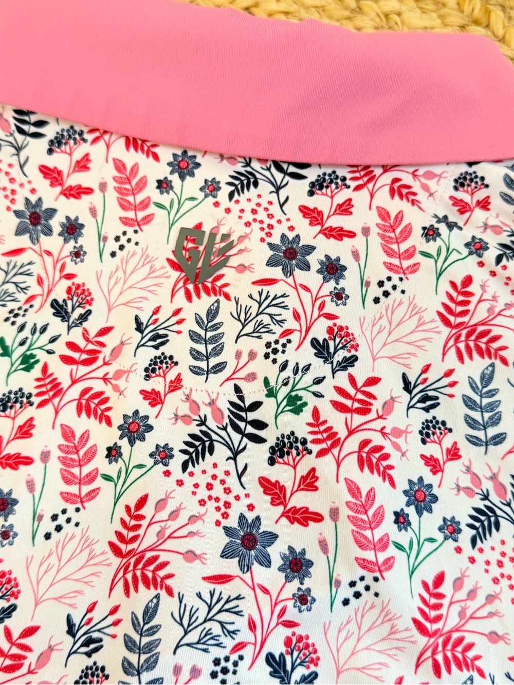 🌾 Graham Luxe Men’s Pink Floral Golf Polo  - Performance Shirt - Picture 4 of 4